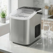 Portable Countertop Ice Maker | 12kg Daily | 2 Cube Sizes | Silver & Black Homcom