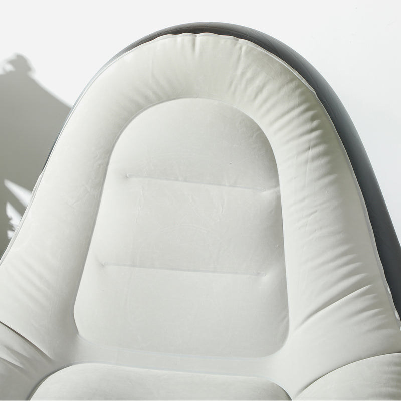 Inflatable Chair and Footstool Set for Easy Extra Seating Indoors or Outdoors Grey and Black