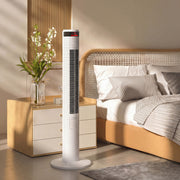 Tower Fan with Remote Control for Quiet Cooling and Space Saving in Any Room White AOSOM