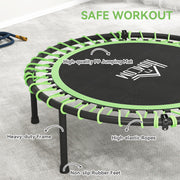 Green Mini Kids Trampoline with Adjustable Handle and Steel Frame by Outsunny AOSOM