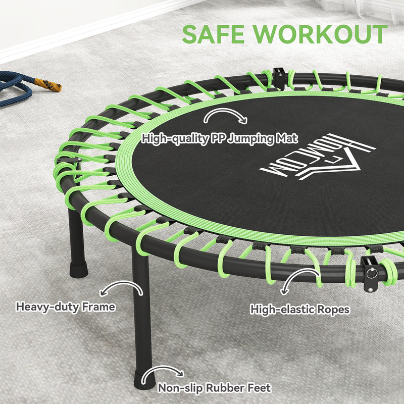 Green Mini Kids Trampoline with Adjustable Handle and Steel Frame by Outsunny AOSOM