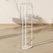 Corner Floor Lamp with 5 Glass Shelves for Display and Soft LED Lighting White Homcom