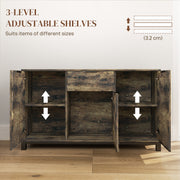 Industrial Sideboard Storage Cabinet with Doors Drawer and Shelves Rustic Brown by HOMCOM