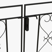 Black Metal Garden Arch with Gate Elegant Outdoor Climbing Plant Support by Outsunny