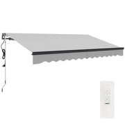 Light Grey 3.5 x 3m Electric Retractable Awning with Remote Control UV30+ Sun Shade by Outsunny