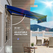 Blue 3 x 2.5m Electric Retractable Awning with LED Light and Remote Control by Outsunny
