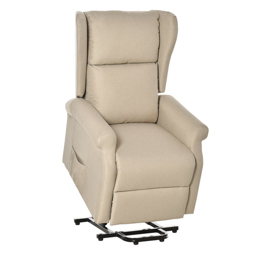 Electric Recliner Armchair With Power Lift and Footrest for Elderly Comfort Beige