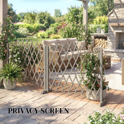 Freestanding Expandable Garden Fence Set for Instant Privacy or Patio Screening Dark Grey Outsunny