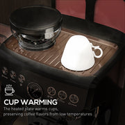 15 Bar Espresso Coffee Machine with Adjustable Grind and Milk Steamer for Home Use Black