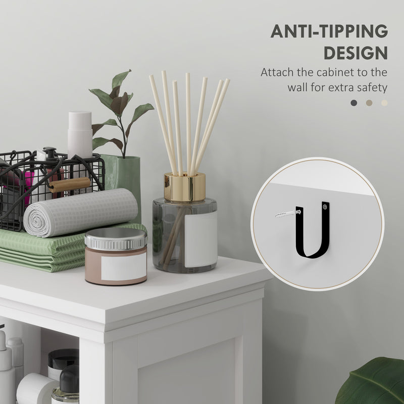 White Modern Bathroom Storage Cabinet with Shelves by HOMCOM