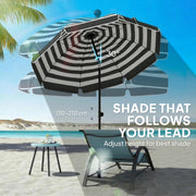 1.8m Beach Umbrella with Adjustable Tilt and Carry Bag for Easy Sun Protection (UPF30+) Outsunny