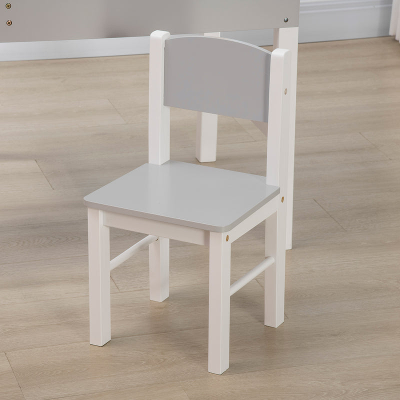 Kids Table and Chair Set with Built In Storage Ideal for Playrooms and Bedrooms, Grey