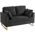 2 Seater Sofa for Everyday Relaxation with Thick Cushions and Soft Corduroy Dark Grey AOSOM