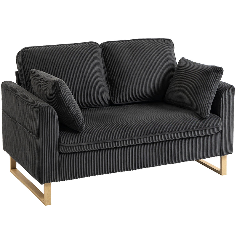 2 Seater Sofa for Everyday Relaxation with Thick Cushions and Soft Corduroy Dark Grey