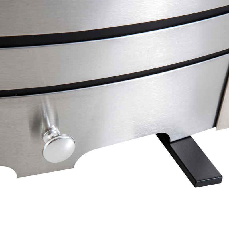 Electric Fireplace Heater with Adjustable Heat and Realistic Flame Effect Stainless Steel