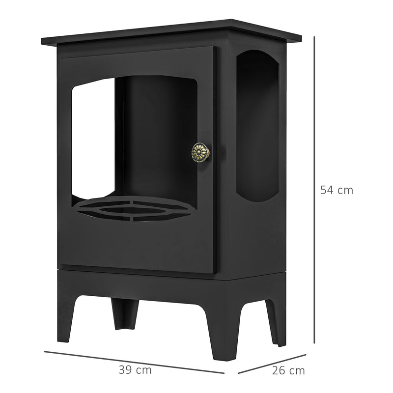 Freestanding Ethanol Fireplace for Instant Smoke Free Heat in Small Rooms Black