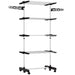 Black Four Shelf Collapsible Clothes Airer With Side Arms and Wheels by HOMCOM
