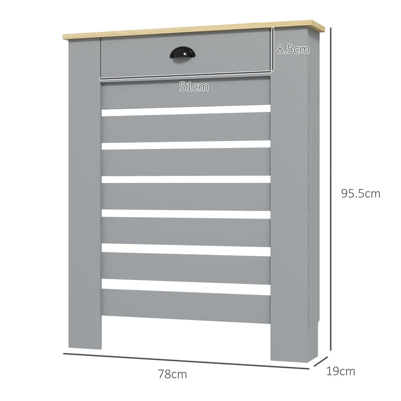 Grey Radiator Cover with Drawer Stylish, 95.5H x 78Wcm by HOMCOM