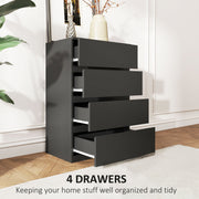 4 Drawer Chest of Drawers Modern Storage Unit for Bedroom Organisation, Grey