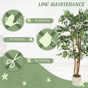 150cm Artificial Ficus Tree with Realistic Wood Trunk for Indoor Decoration Green