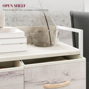 Rustic Black Chest with Four Fabric Drawers for Bedroom or Hallway Storage