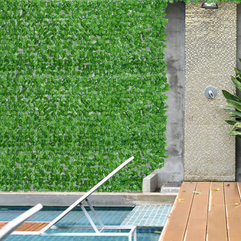 Green 3 x 1m Artificial Leaf Wall Garden Privacy Screen by Outsunny