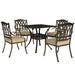 Five Piece Cast Aluminium Garden Dining Set Bronze Tone by Outsunny