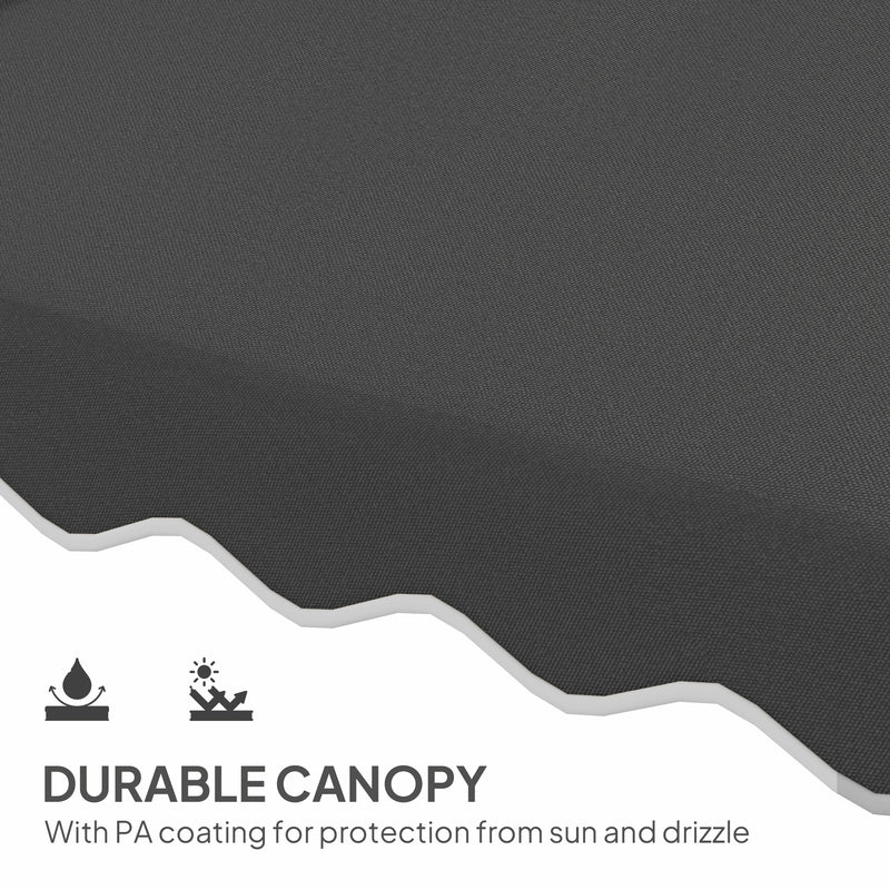 Black 2.5m Cantilever Garden Parasol with Ruffled Double Top and Cross Base by Outsunny