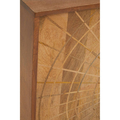 Close-up of the mango wood grain and round handle