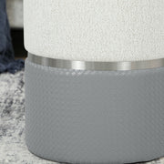 Ottoman Storage Set with Nesting Design for Living Room Organisation Grey Cream AOSOM
