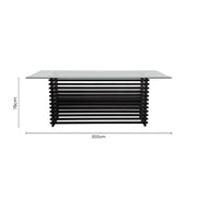 Dimensions diagram for the 200cm wide, 100cm deep, 78cm high dining table