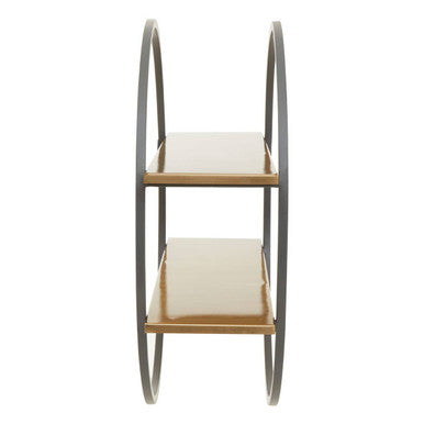 Rear view of two tier wall shelf mounting detail