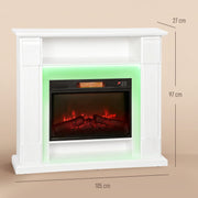Electric Fireplace Heater with LED Mantel Adjustable Temperature Range Ideal for Homes White