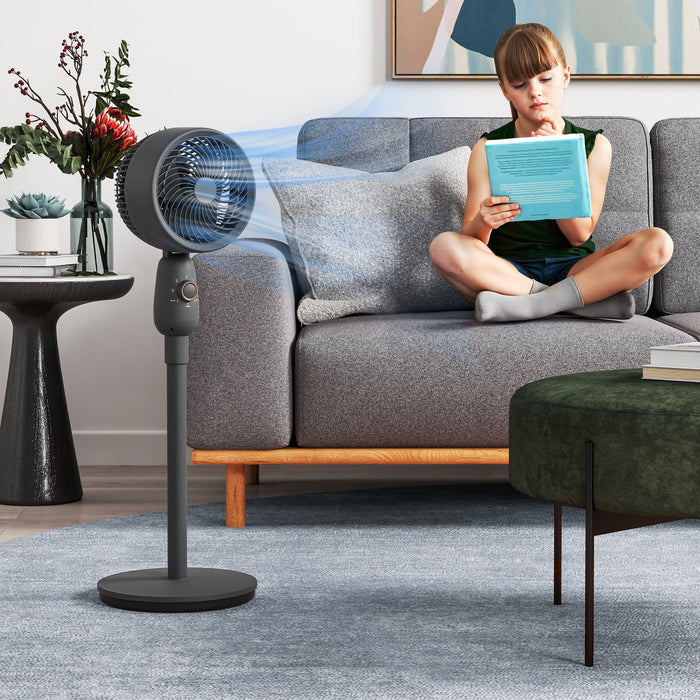 12 Inch Powerful Pedestal Fan with 3 Speeds and Oscillating Function for Home and Office by HOMCOM