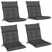 Garden Chair Cushion Set for Outdoor Comfort with Head and Back Support 4 Pack Dark Grey Outsunny