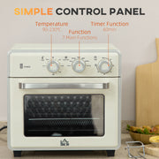 20L Mini Electric Oven with Adjustable Temperature Ideal for Small Kitchens Cream