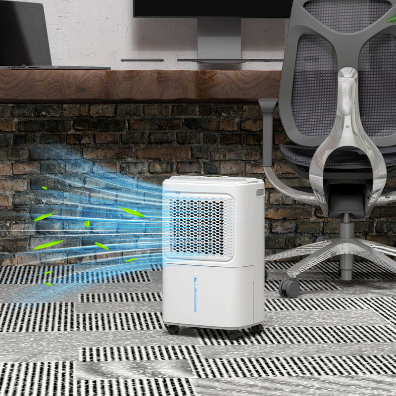 White 12L Dehumidifier with Touch Panel and LED Display for Home Use by HOMCOM