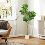 150cm Artificial Ficus Tree With Realistic Leaves For Home Or Office Decor Green