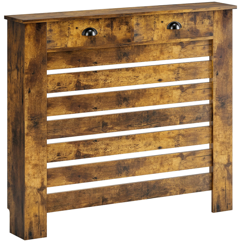 Radiator Cover with Storage Drawer for Safe Family Use and Tidy Hallway Rustic Brown Homcom