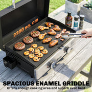 Tabletop Gas BBQ with 2 Burners and Large Griddle for Easy Outdoor Cooking Black Outsunny