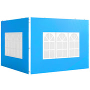 Set of Two Blue 3 x 3m Gazebo Frame Replacement Walls by Outsunny
