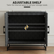 Black Modern Sideboard with Adjustable Shelf and 2 Doors for Living Room Storage by Homcom