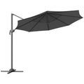 Black 3m Cantilever Parasol with 360° Rotation and Crank Handle for Garden by Outsunny