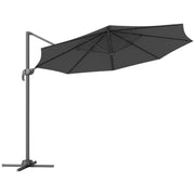 Black 3m Cantilever Parasol with 360° Rotation and Crank Handle for Garden by Outsunny