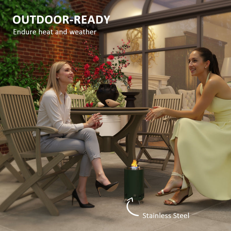 Smokeless Tabletop Fire Pit for Wood or Pellet Fuel Stainless Steel 16 x 16 cm by Outsunny