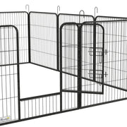 Silver 12 Panel Heavy Duty Puppy Playpen for Small Dogs Indoor and Outdoor Use by PawHut