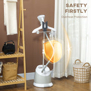 1800W Standing Clothes Steamer with Accessories Grey by HOMCOM