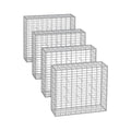 Songmics metal gabion cages shown in four sizes stacked in a row