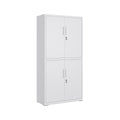 Songmics matte grey metal garage storage cabinet, front view