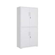 Songmics matte grey metal garage storage cabinet, front view